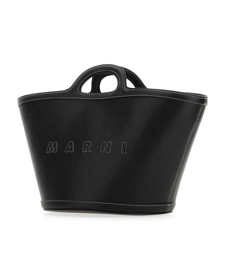 Marni Large Tropicalia Tote Bag In Black