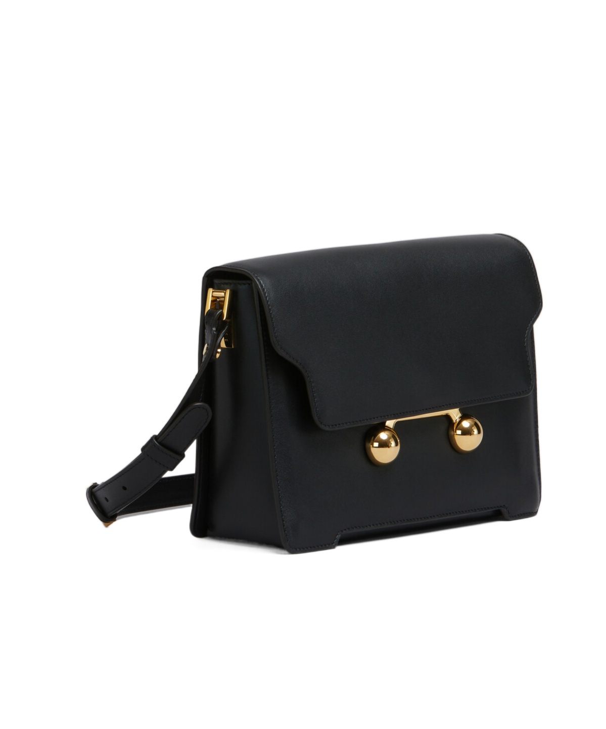 Marni Womens Black Trunkeroo Branded-hardware Leather Shoulder Bag In Black