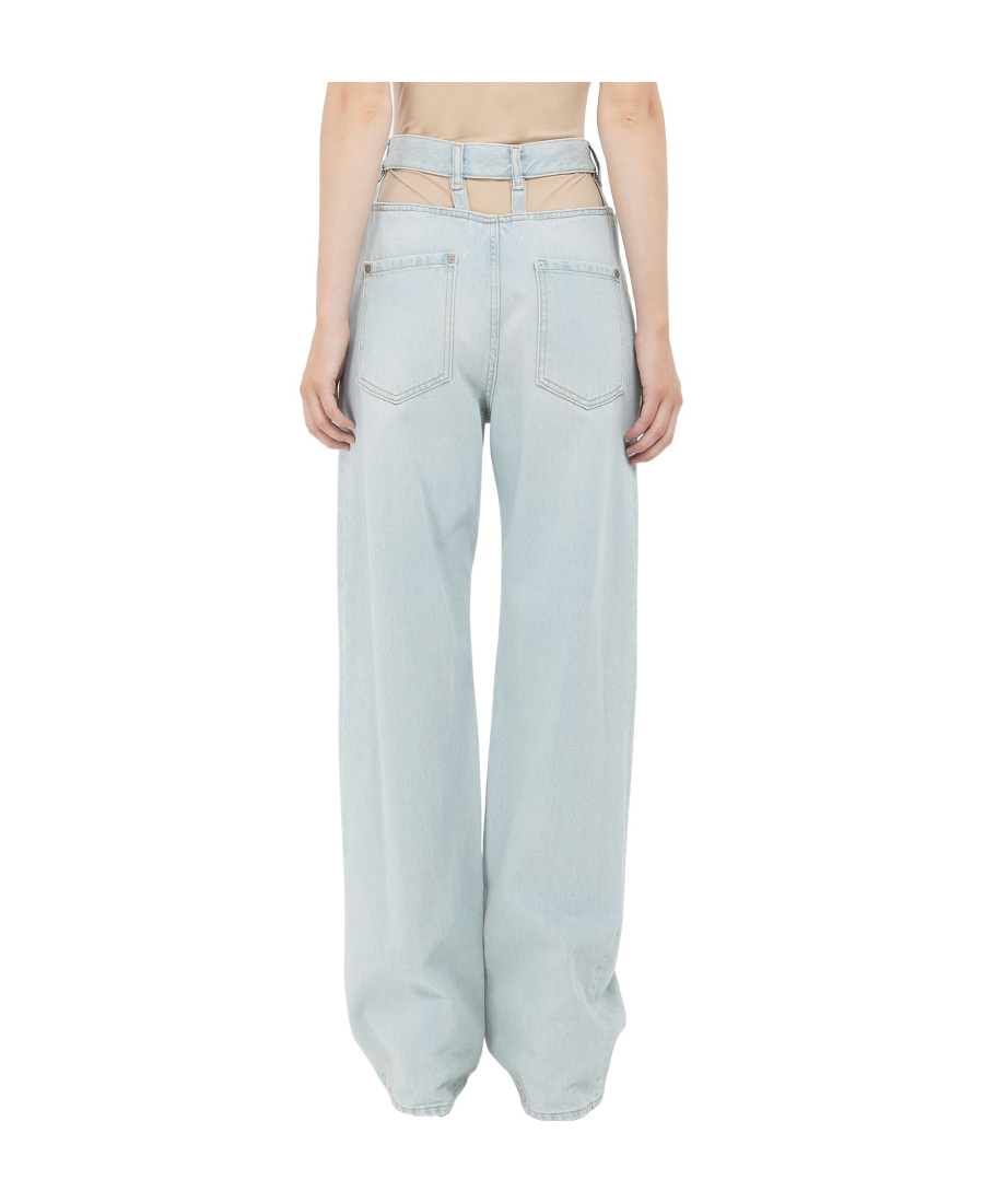 Maison Margiela Deconstructed High Waist Jeans In Blue