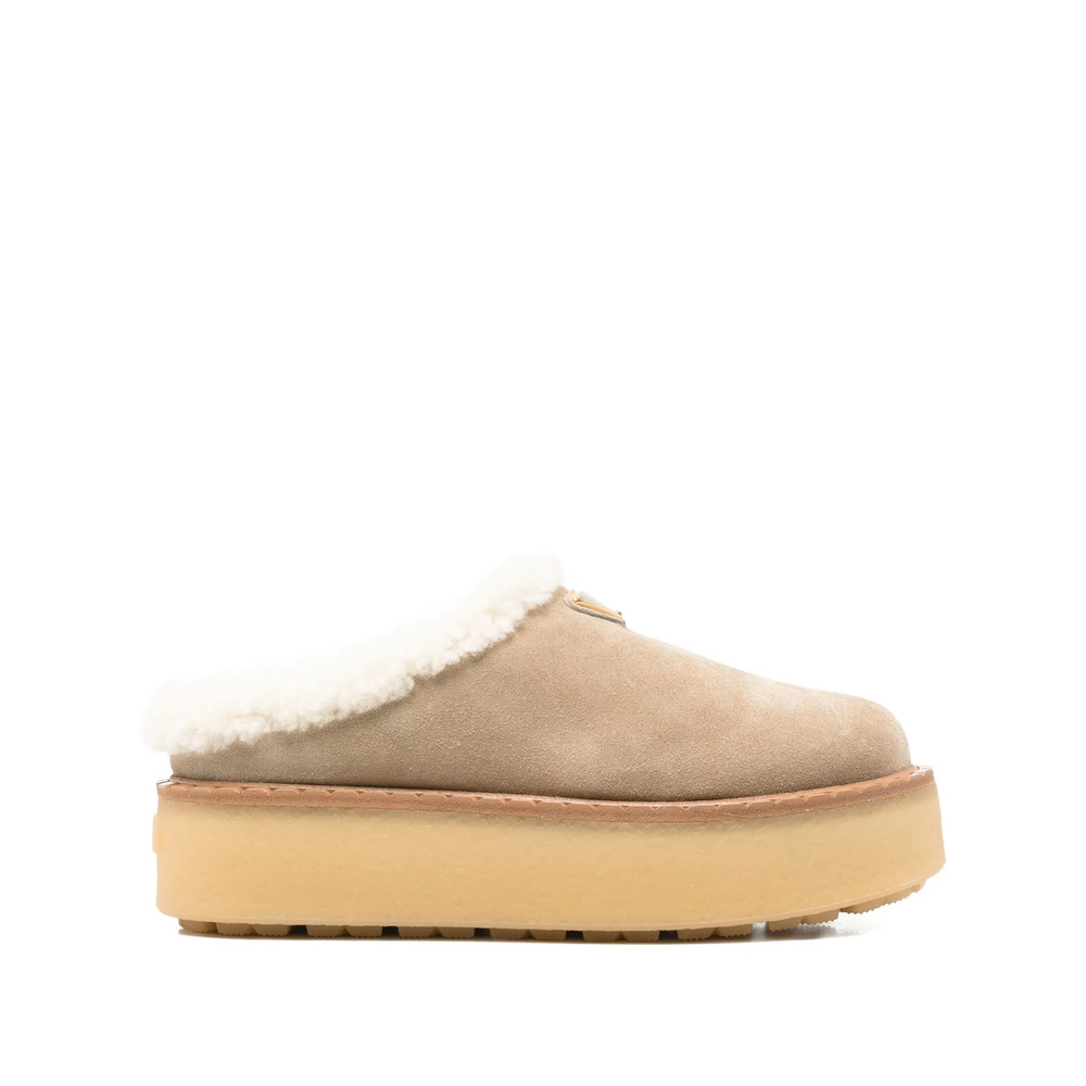 Prada Slingback Mules In Neutral