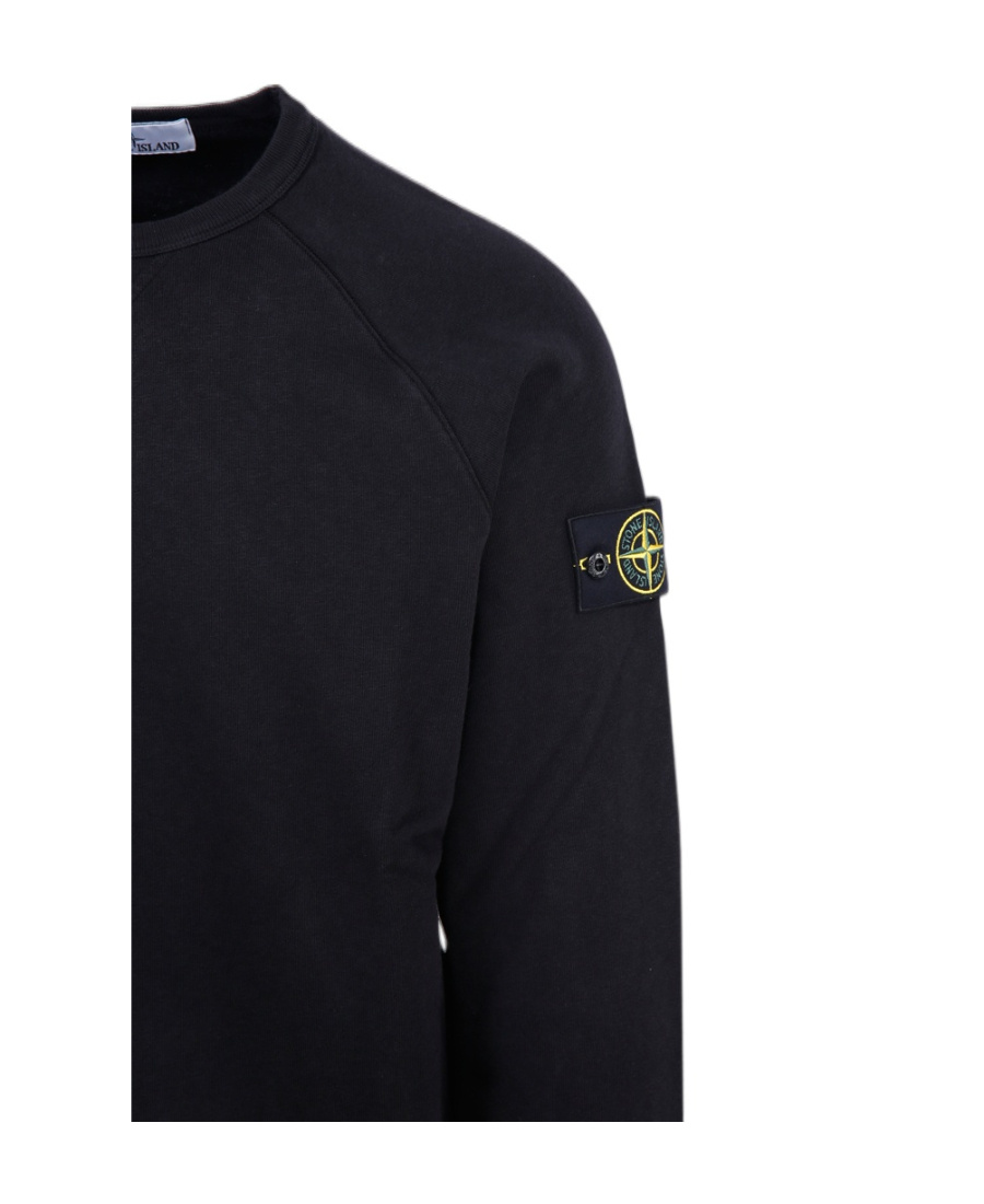 Shop Stone Island Logo-patch Crew Neck Sweatshirt In Black