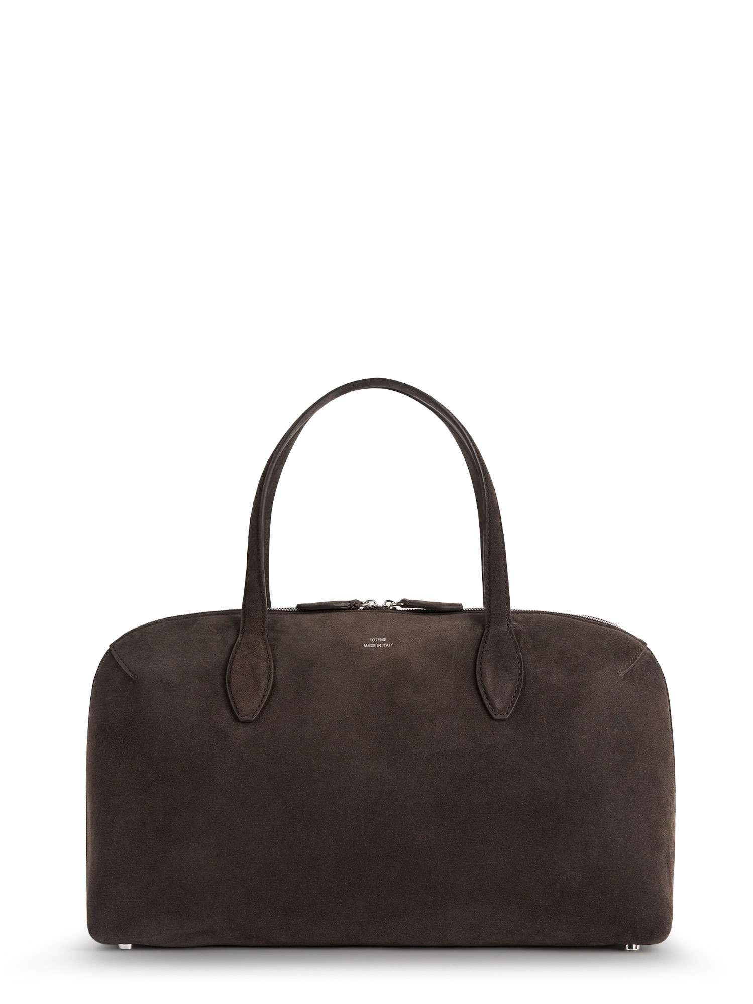 Totême Suede Crossybody Bag With Lettering Logo On The Front In Brown