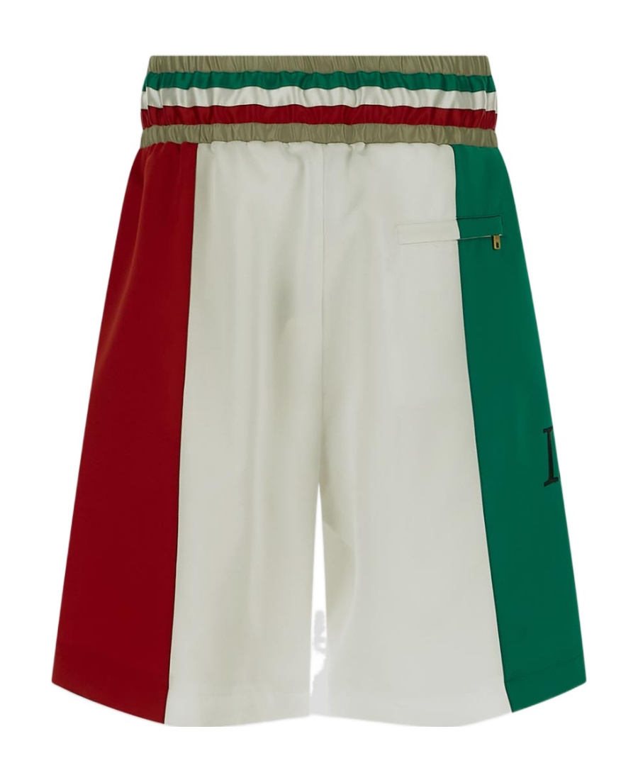 Dolce & Gabbana Italia Colour-block Knee-length Shorts In White