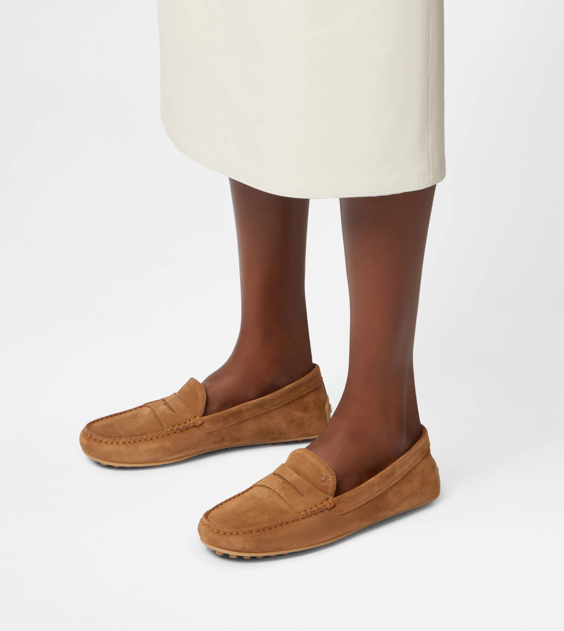 Tod's Logo-debossed Suede Loafers In Brown