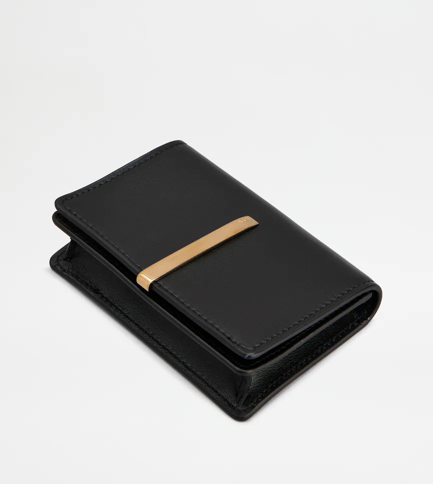 Tod's Snap Card Holder In Black
