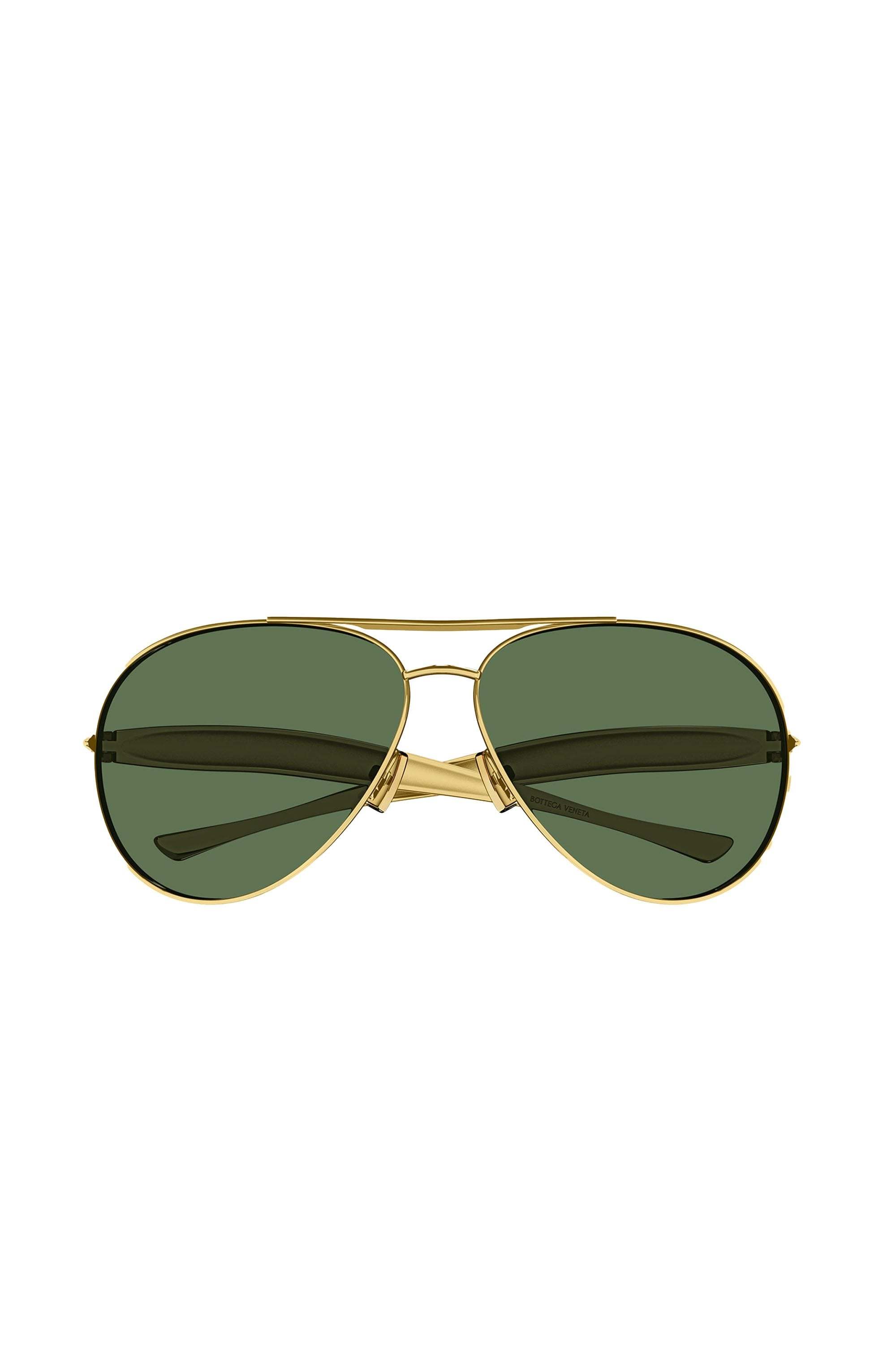 Bottega Veneta Geometric Frame Sunglasses In Gold