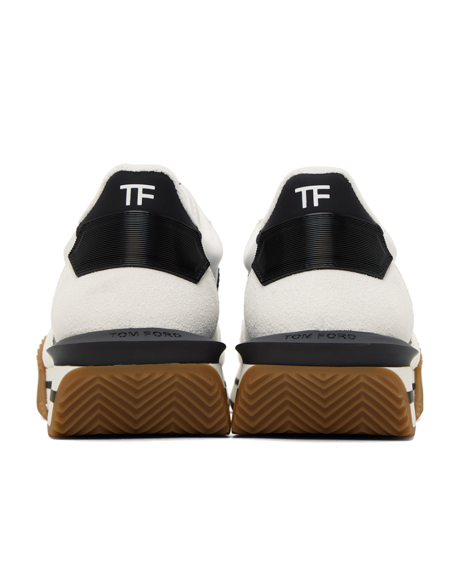 Tom Ford Logo-patch Lace-up Sneakers In White
