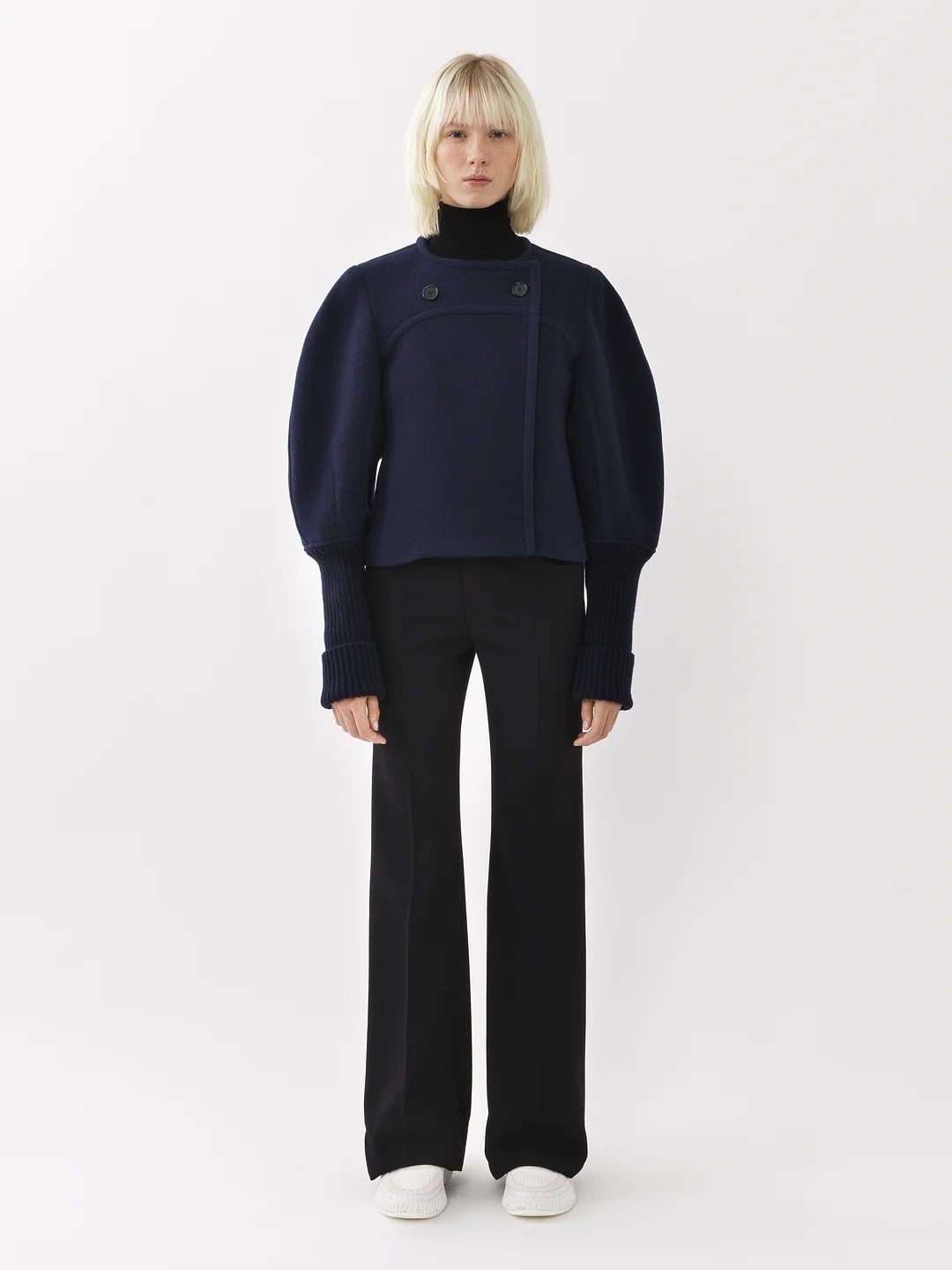 Chloé Wool Casual Coat In Black
