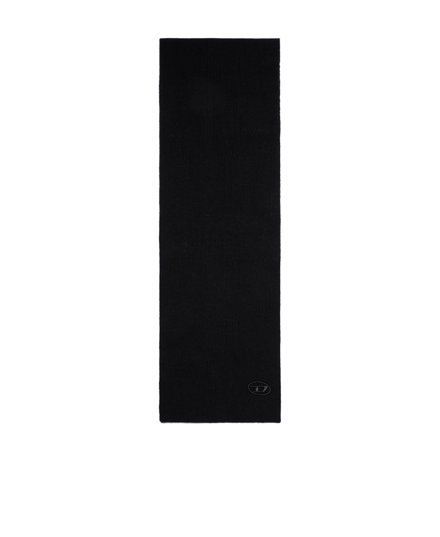 Diesel K-coder Embroidered-logo Scarf In Black