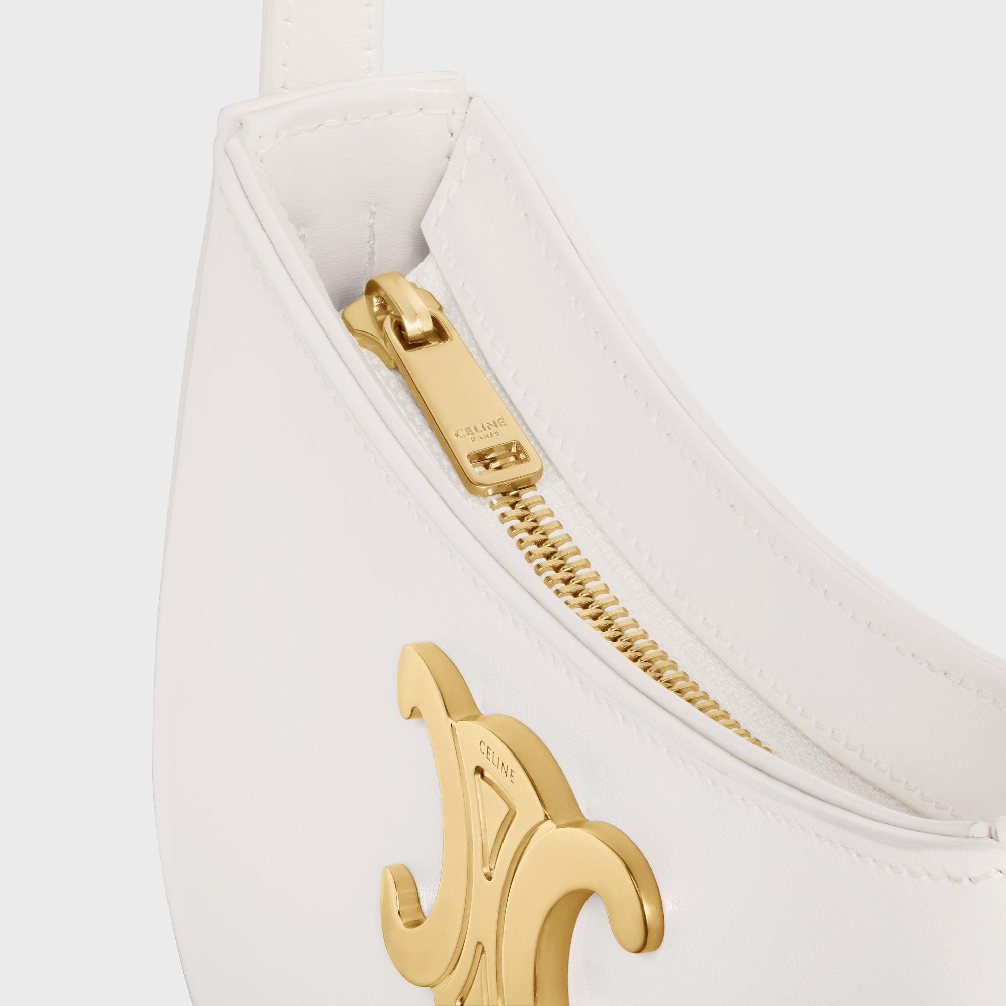 Celine Zippered Shoulder Bag In White