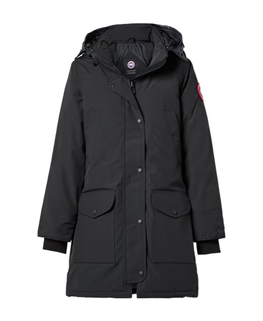 Canada Goose Trillum Logo-patch Parka Coat In Black