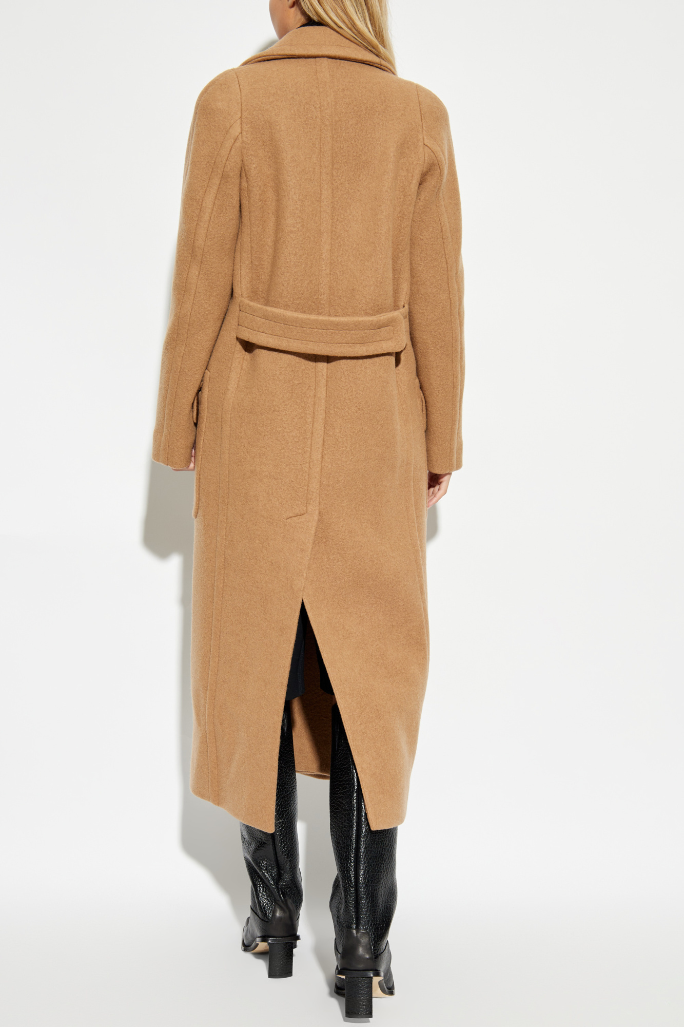 Shop Dries Van Noten Double Breasted Coat In Nude