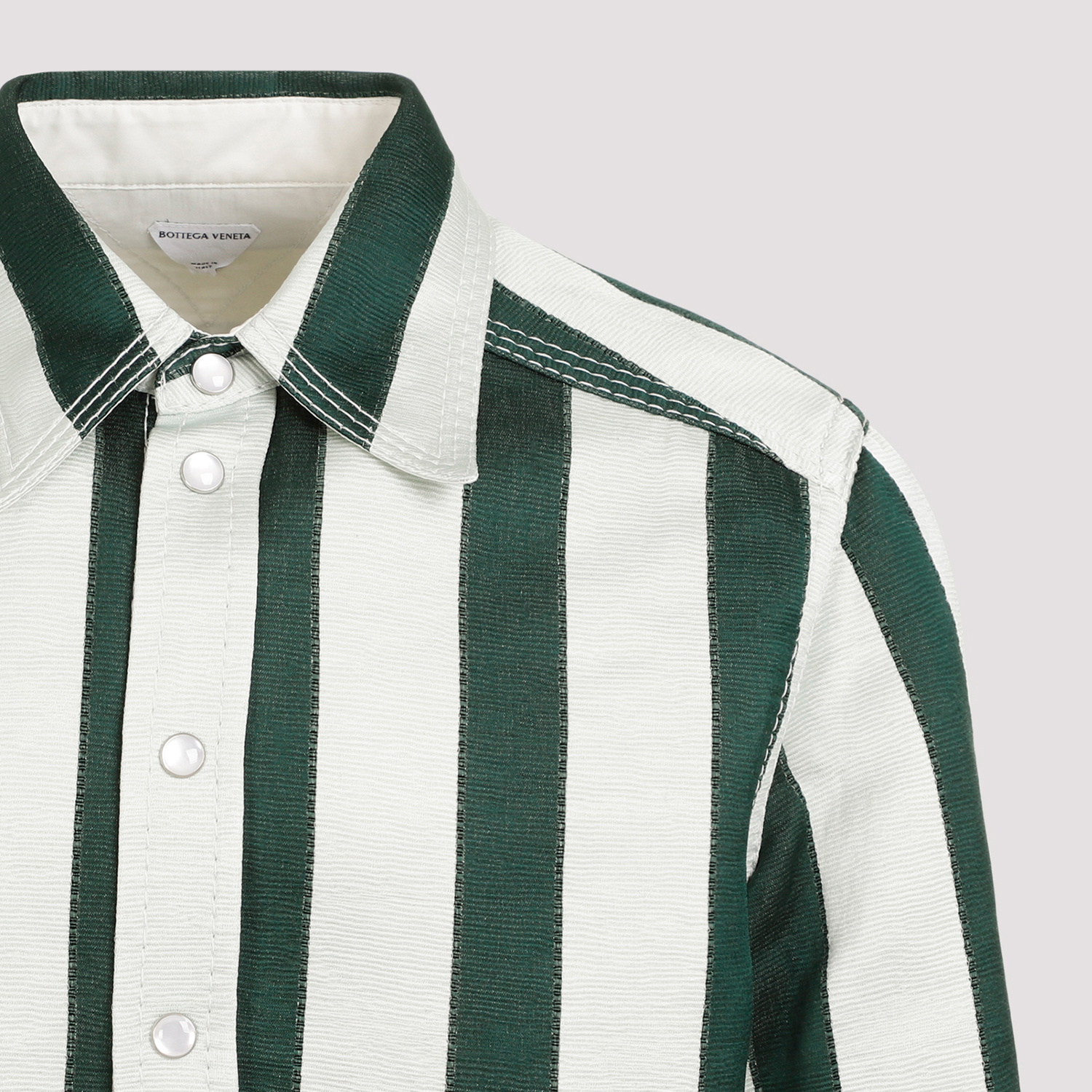 Bottega Veneta Long-sleeved Striped Shirt In White
