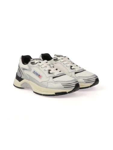 Autry Hyperway Sneaker In Mesh And Suede Sneakers Silver In White