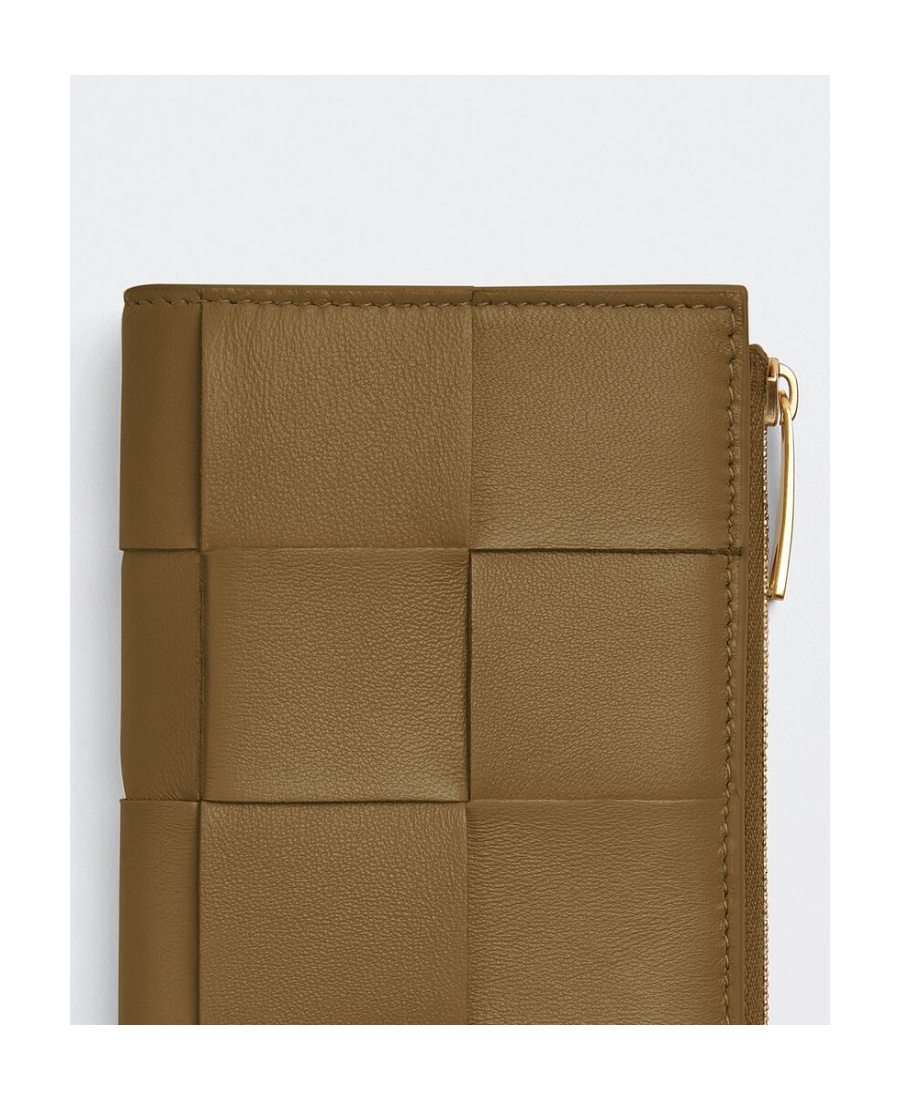 Bottega Veneta Intreccio Leather Wallet In Brown