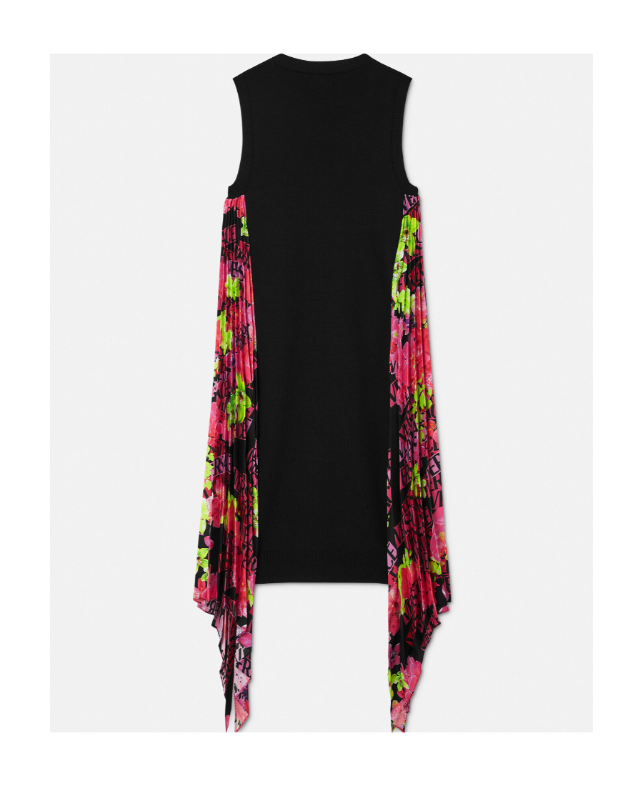 Versace Virgin-wool Mini Dress In Black