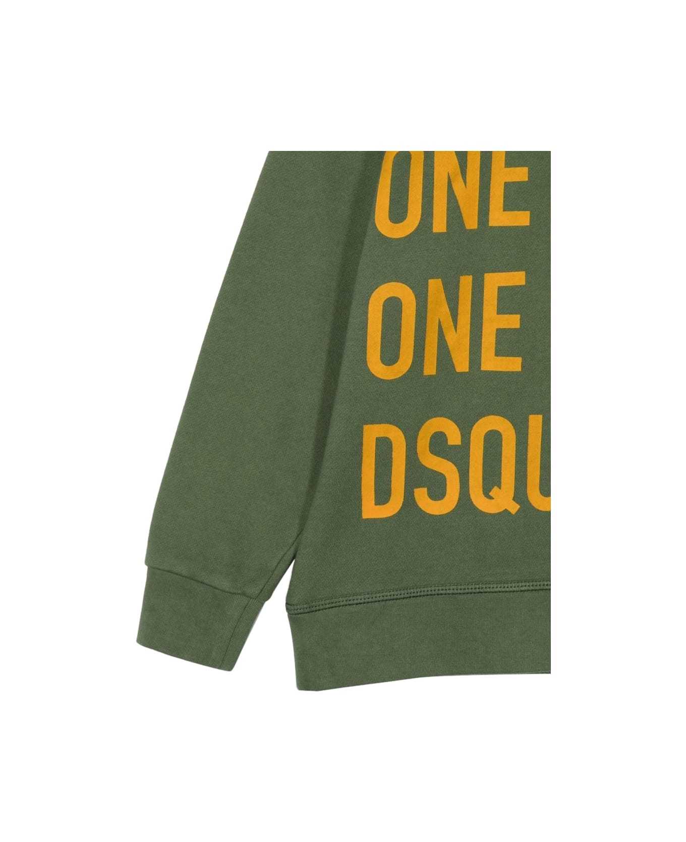 Shop Dsquared2 Teen One Life Cotton Sweatshirt In Green