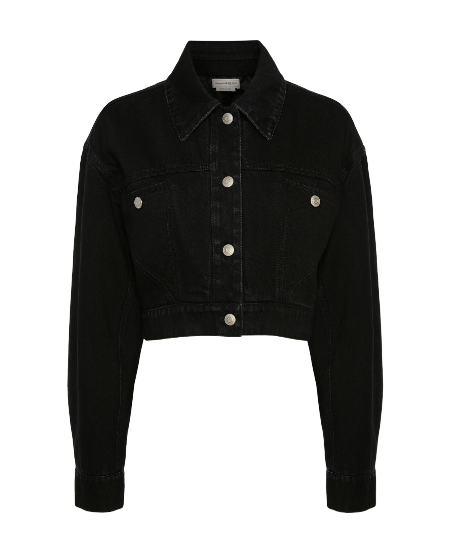 Alexander Mcqueen Denim Jacket In Black
