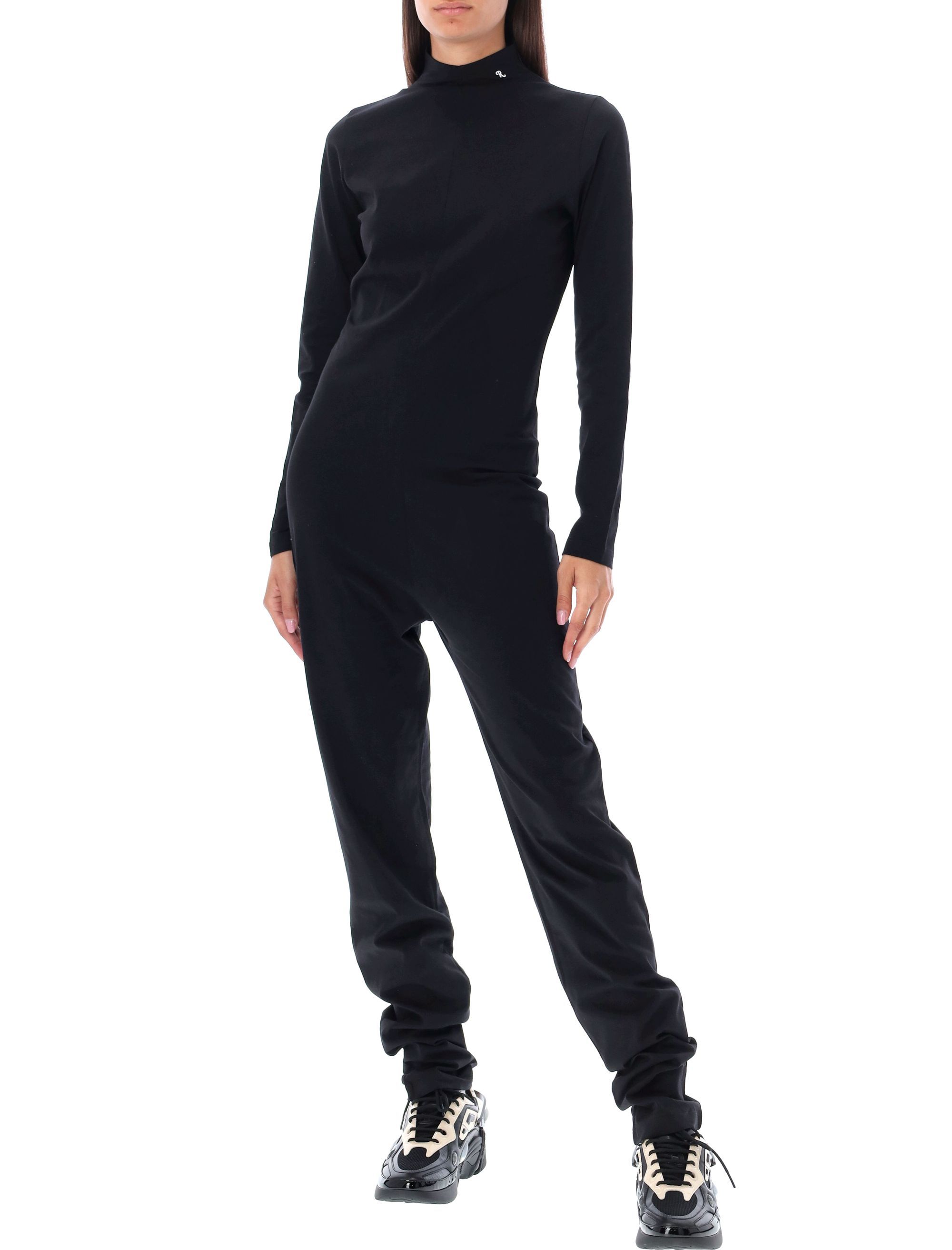 Raf Simons Logo Embroidered High-necked Leotard In Black