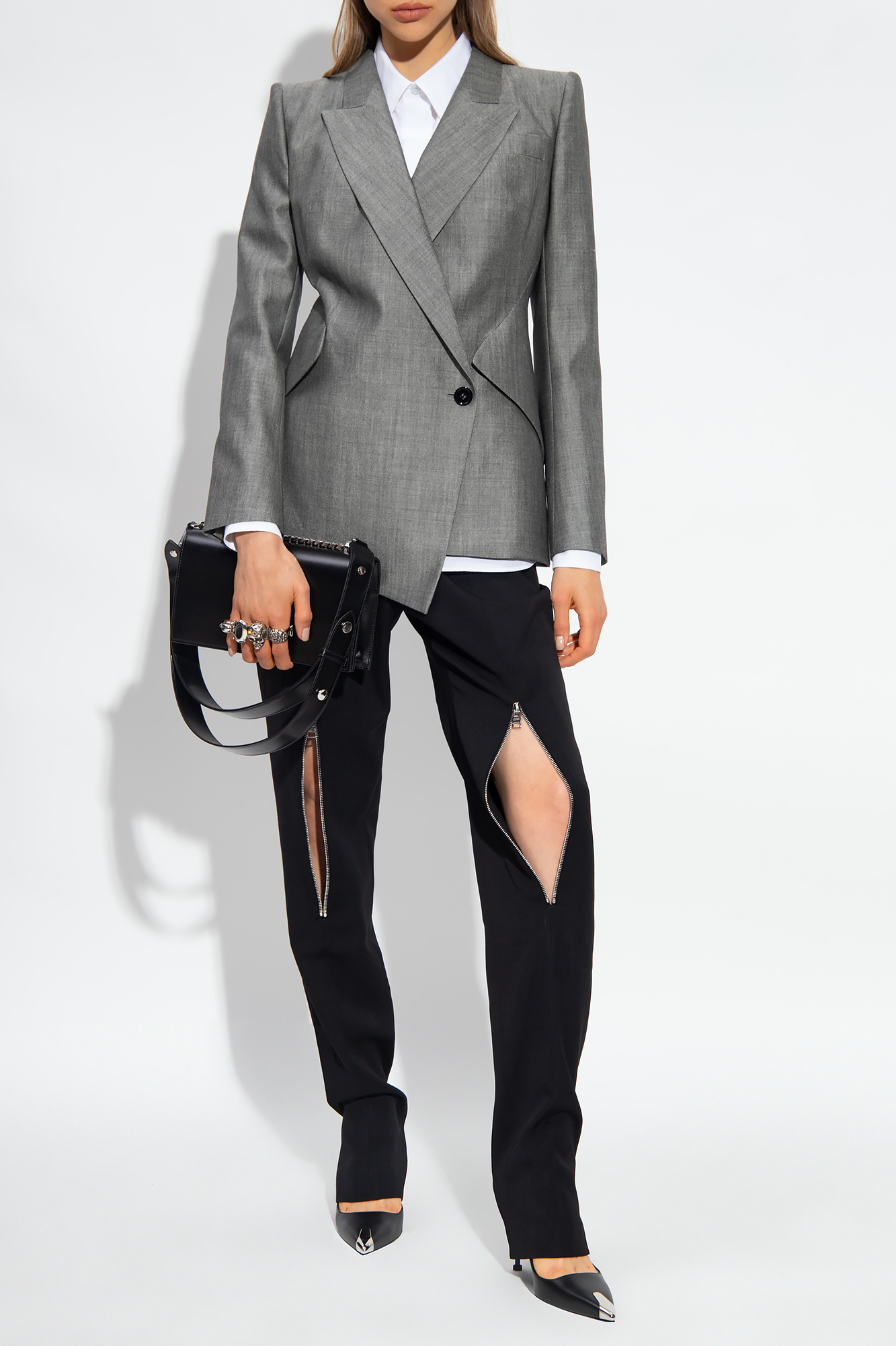 Alexander Mcqueen Box-pleat Cotton Shirt In White
