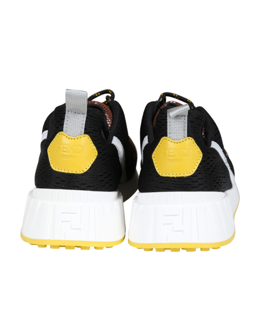 Fendi Ff-logo Print Low-top Sneakers In Black