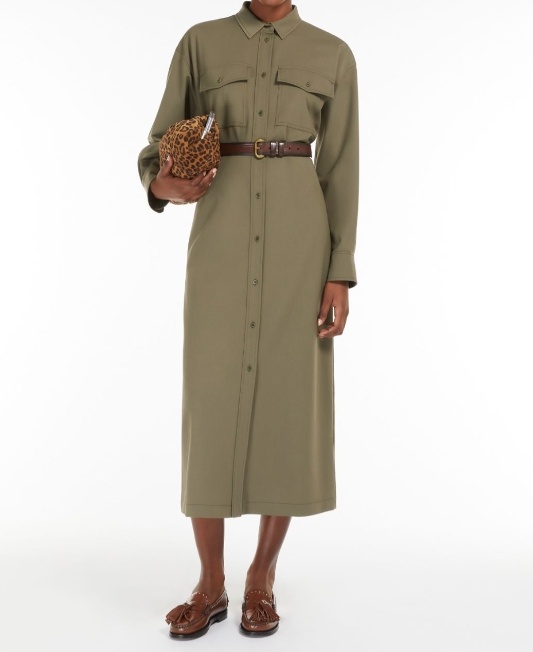 Weekend Max Mara Canasta Reversible Gabardine Trench Coat In Green