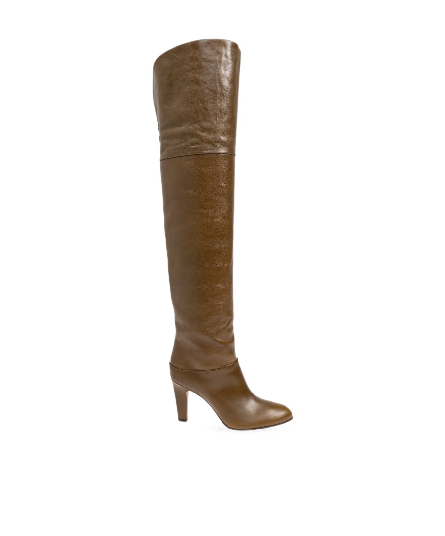 Chloé Eve 85 Over-the-knee Leather Boots In Brown