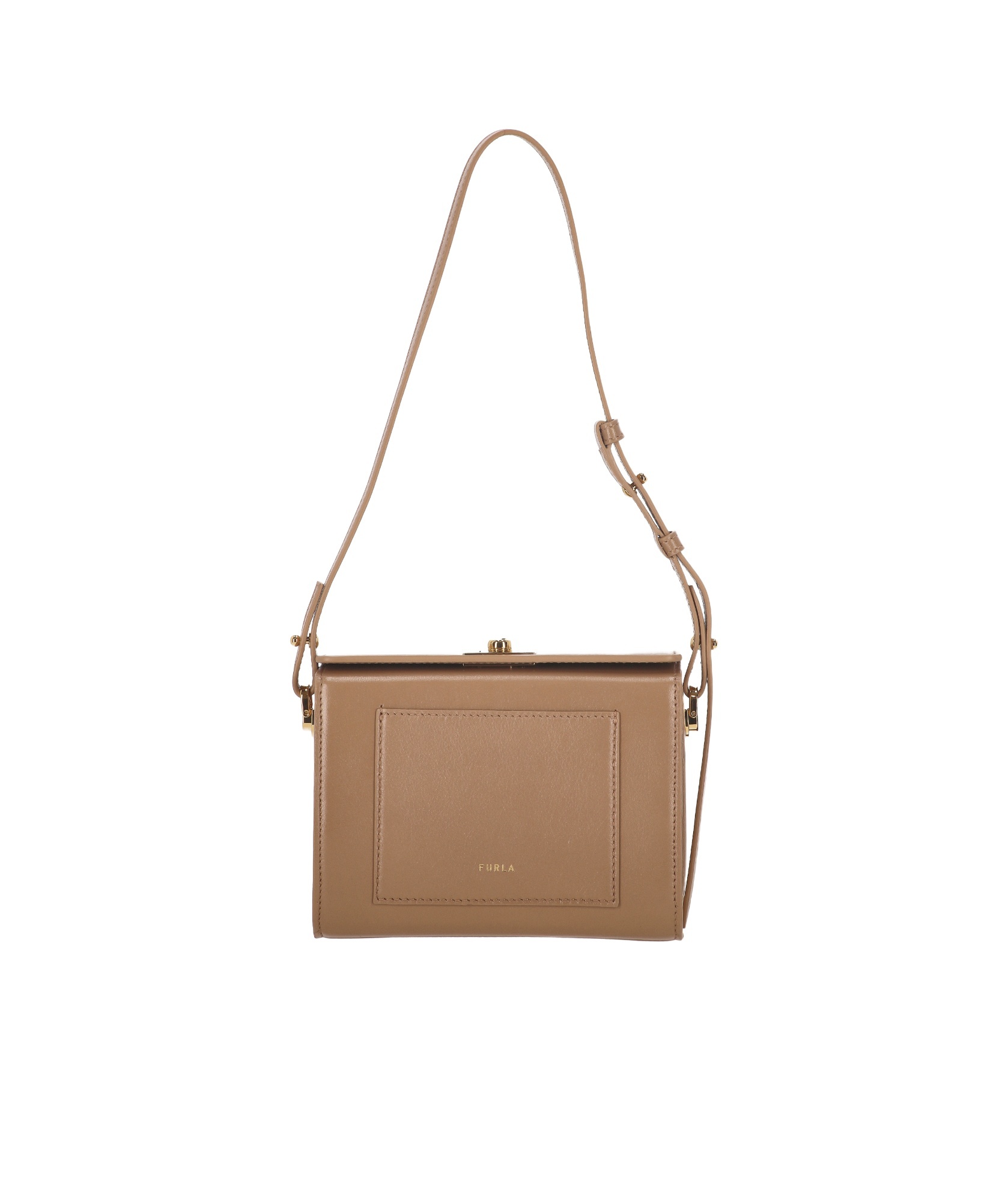 Furla Twist-lock Shoulder Bag With Front Pocket In Brown