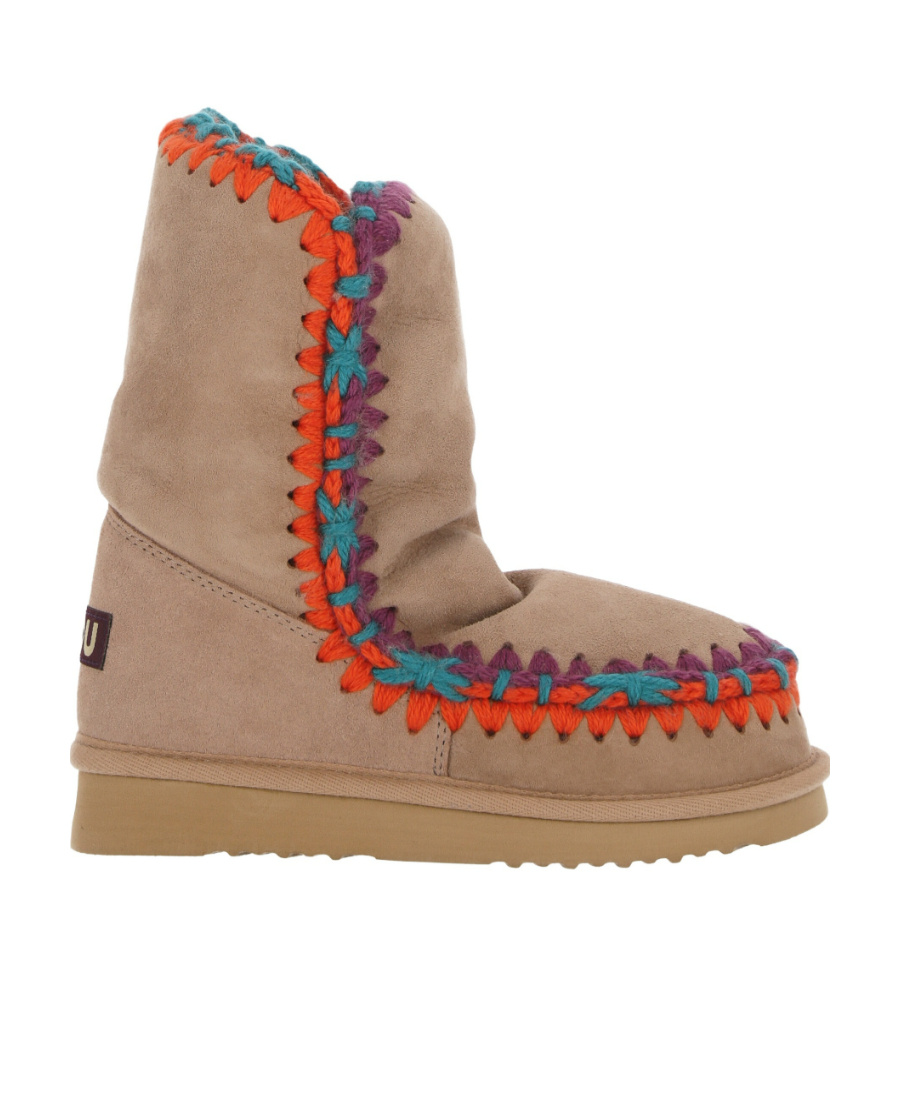 MOU ESKIMO 24 CONTRAST-STITCH BOOTS 