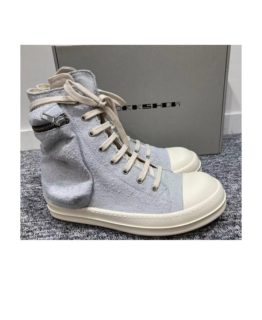 Rick Owens Drkshdw Tie High-top Casual Sneakers In Gray