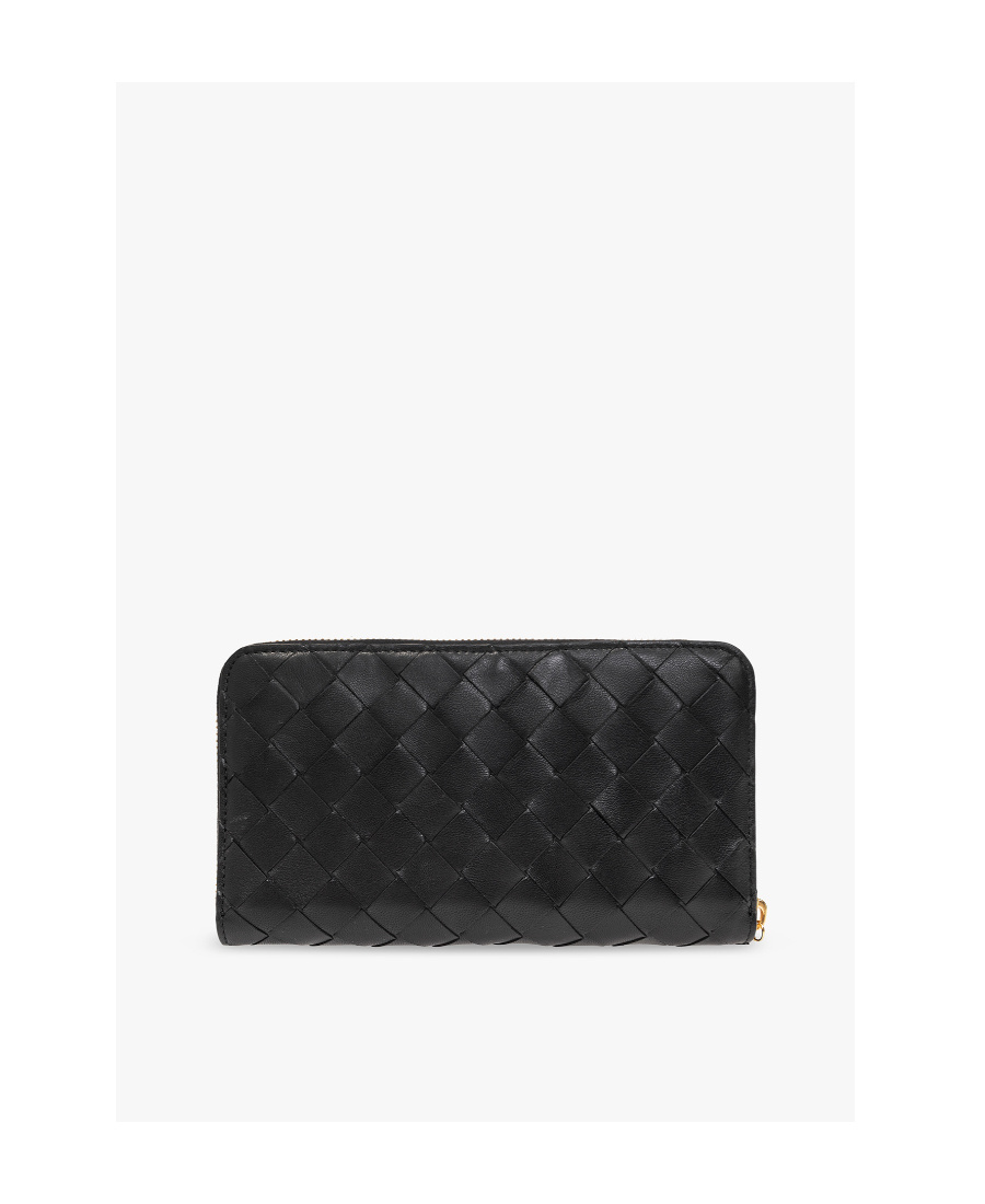 Bottega Veneta Intrecciato Leather Wallet In Black