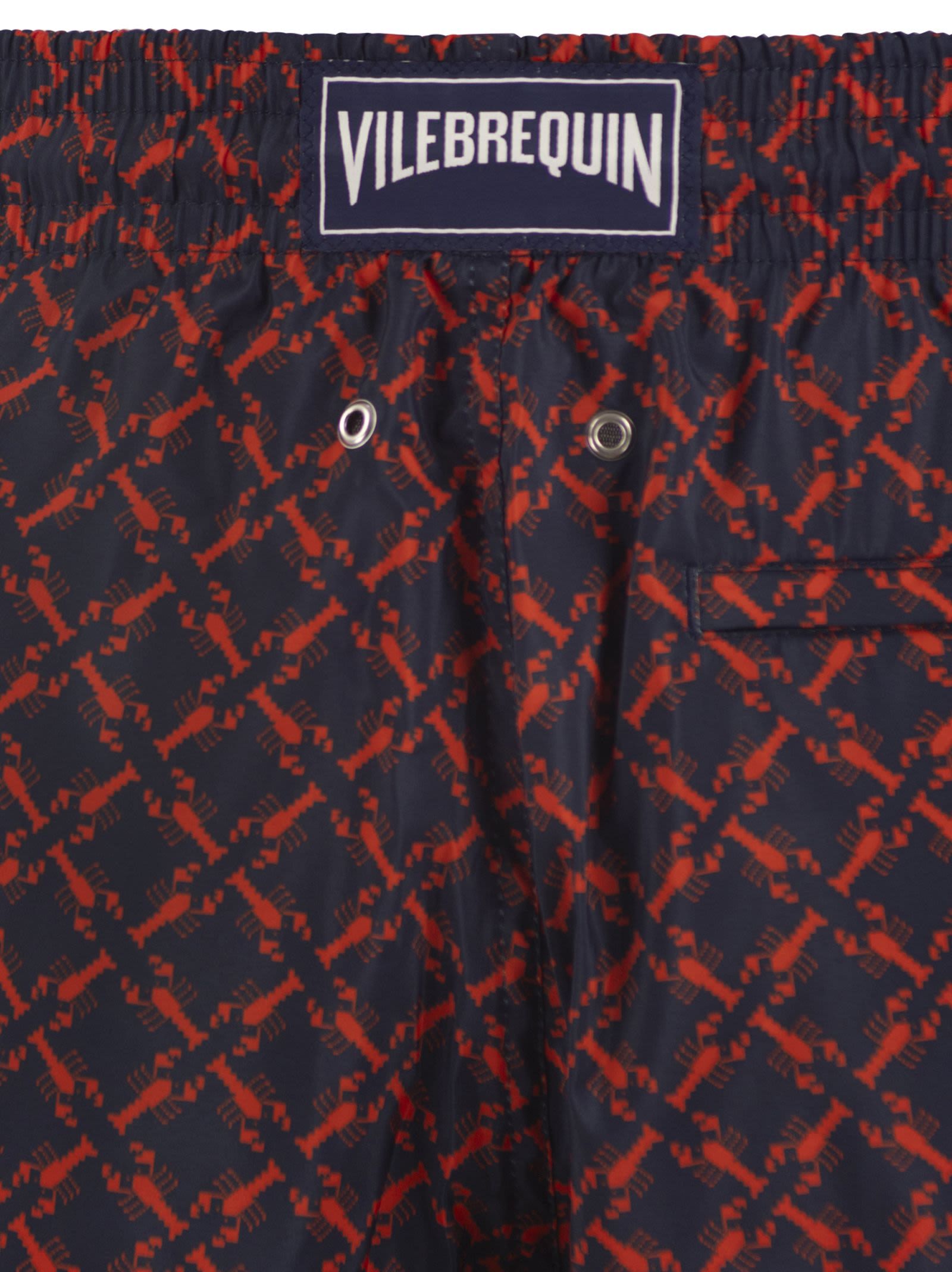 Vilebrequin Mahina Patterned Beach Shorts In Burgundy