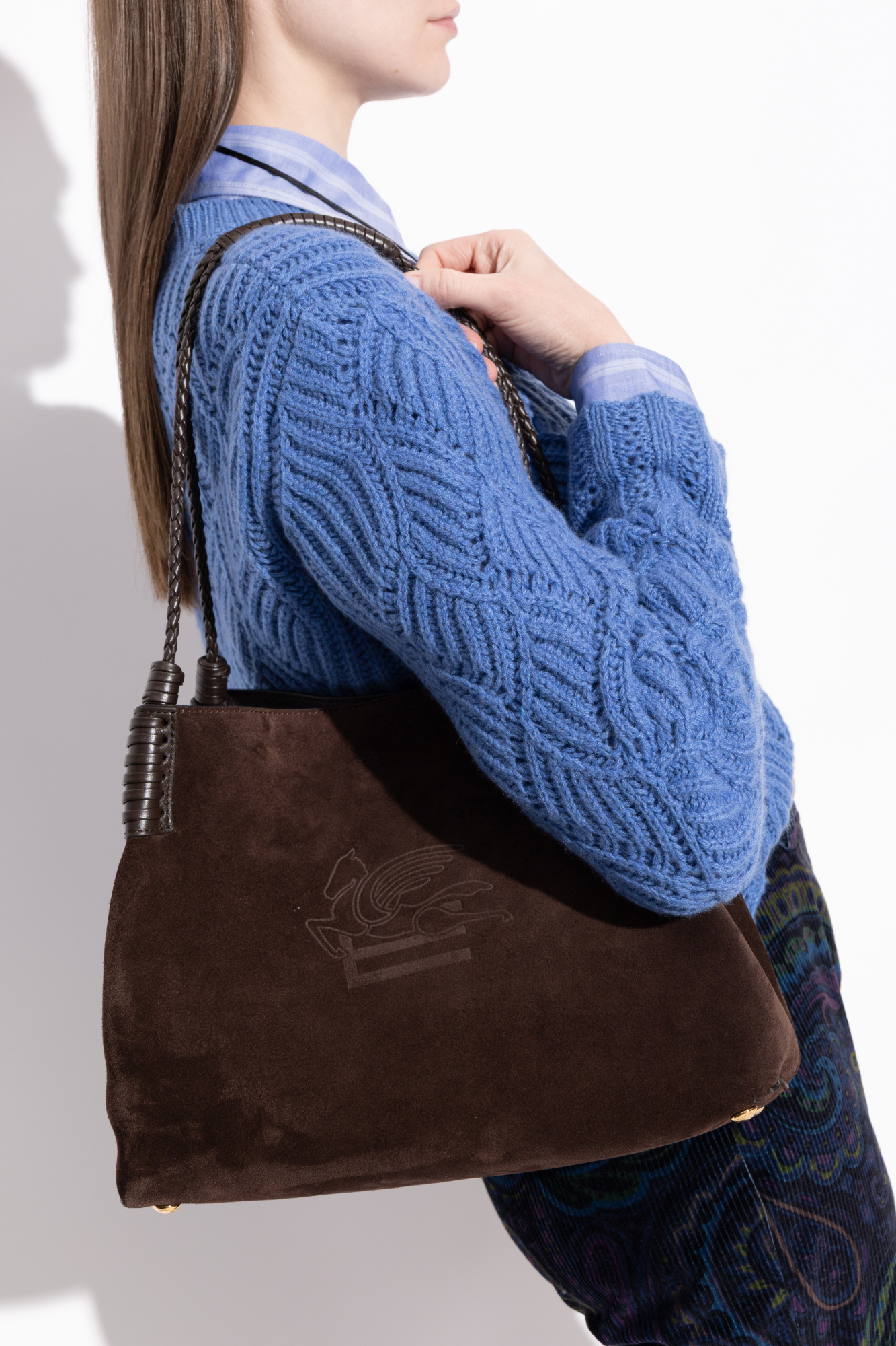 Etro Shoulder Bags With Dual Handles And Rectangular Shape In Burgundy