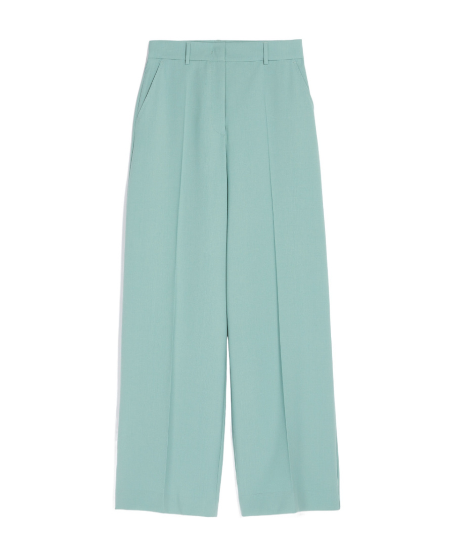 Weekend Max Mara Logo Wide-leg Pants In Blue