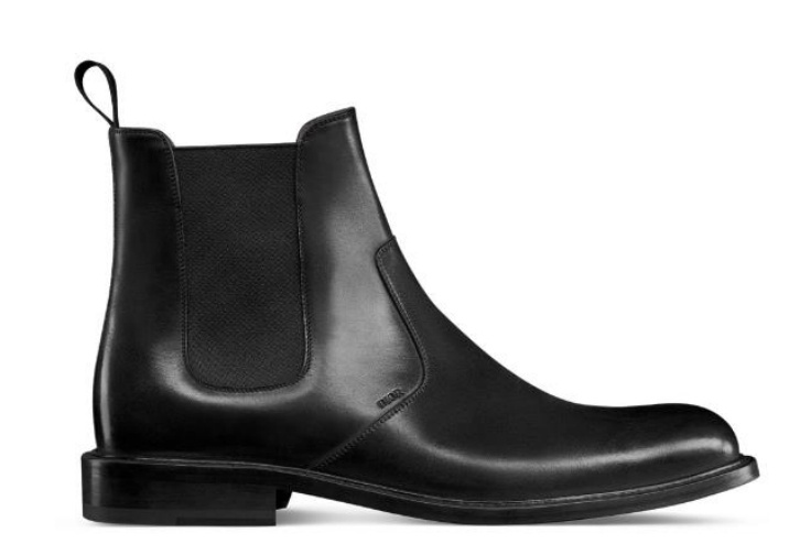 Dior Shiny Leather Boots With Engraved Logo On The Side In Black