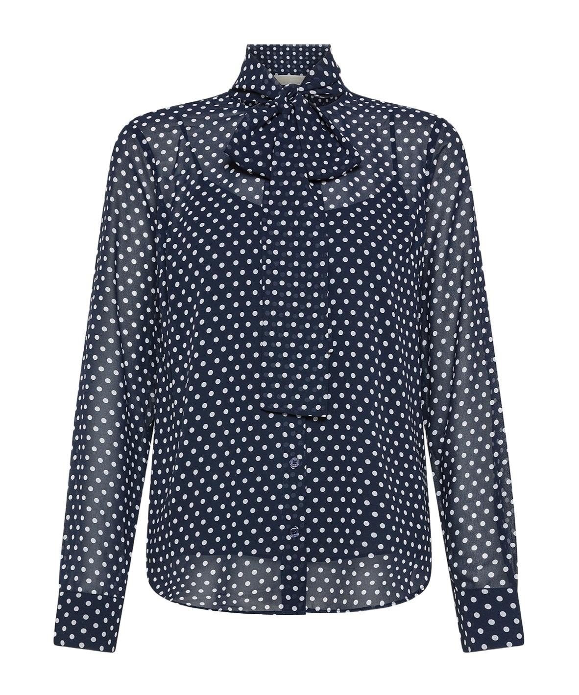 Michael Kors Dot Printed Bow Shirt In Black
