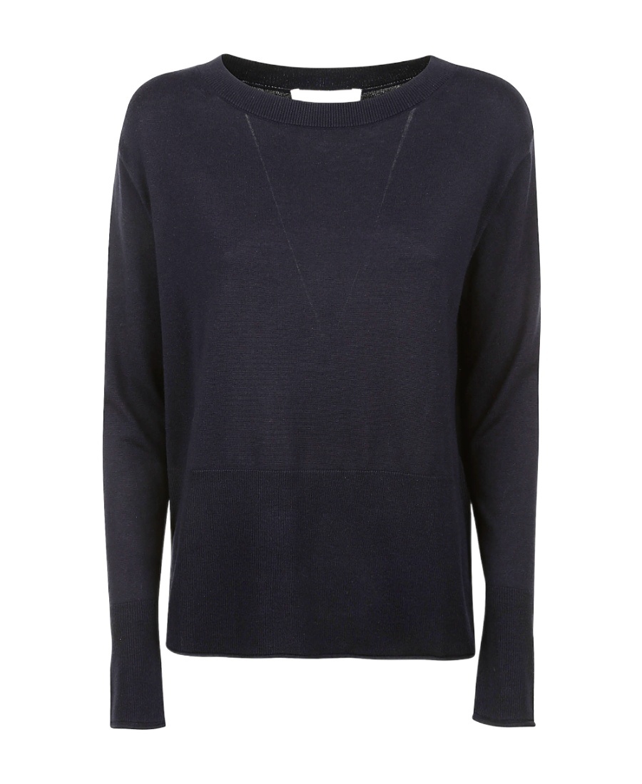 Max Mara Round-neck Long-sleeved Sweater In Black