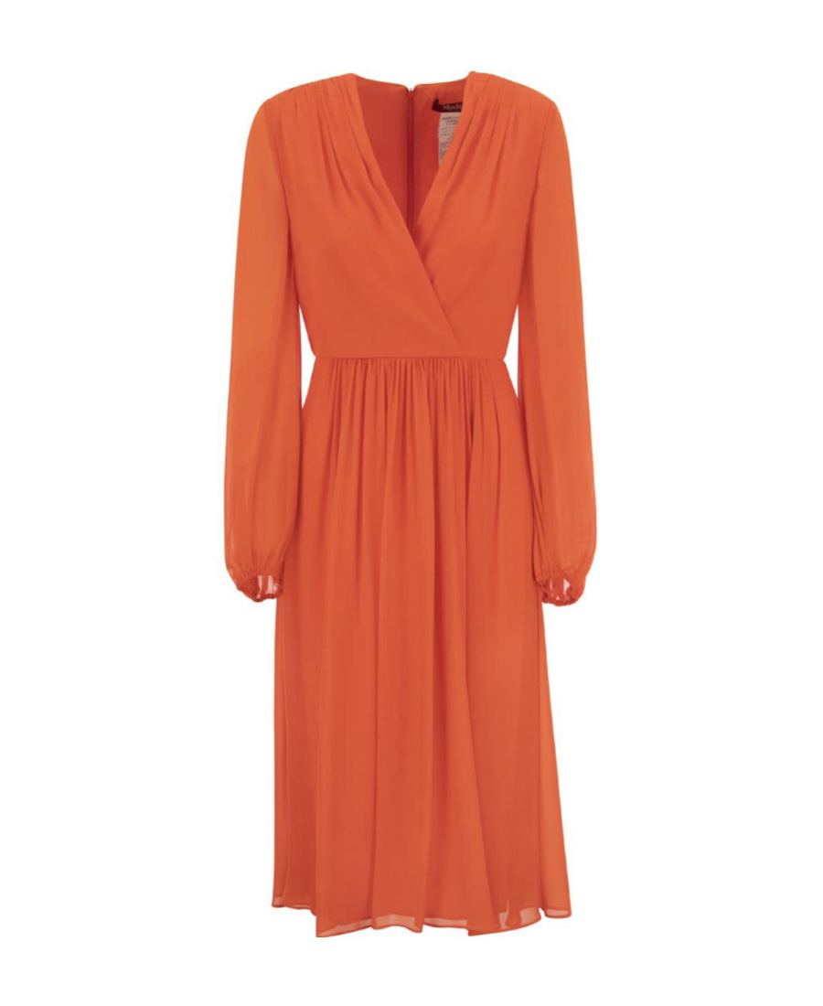 Max Mara V-neck Dress In Orange