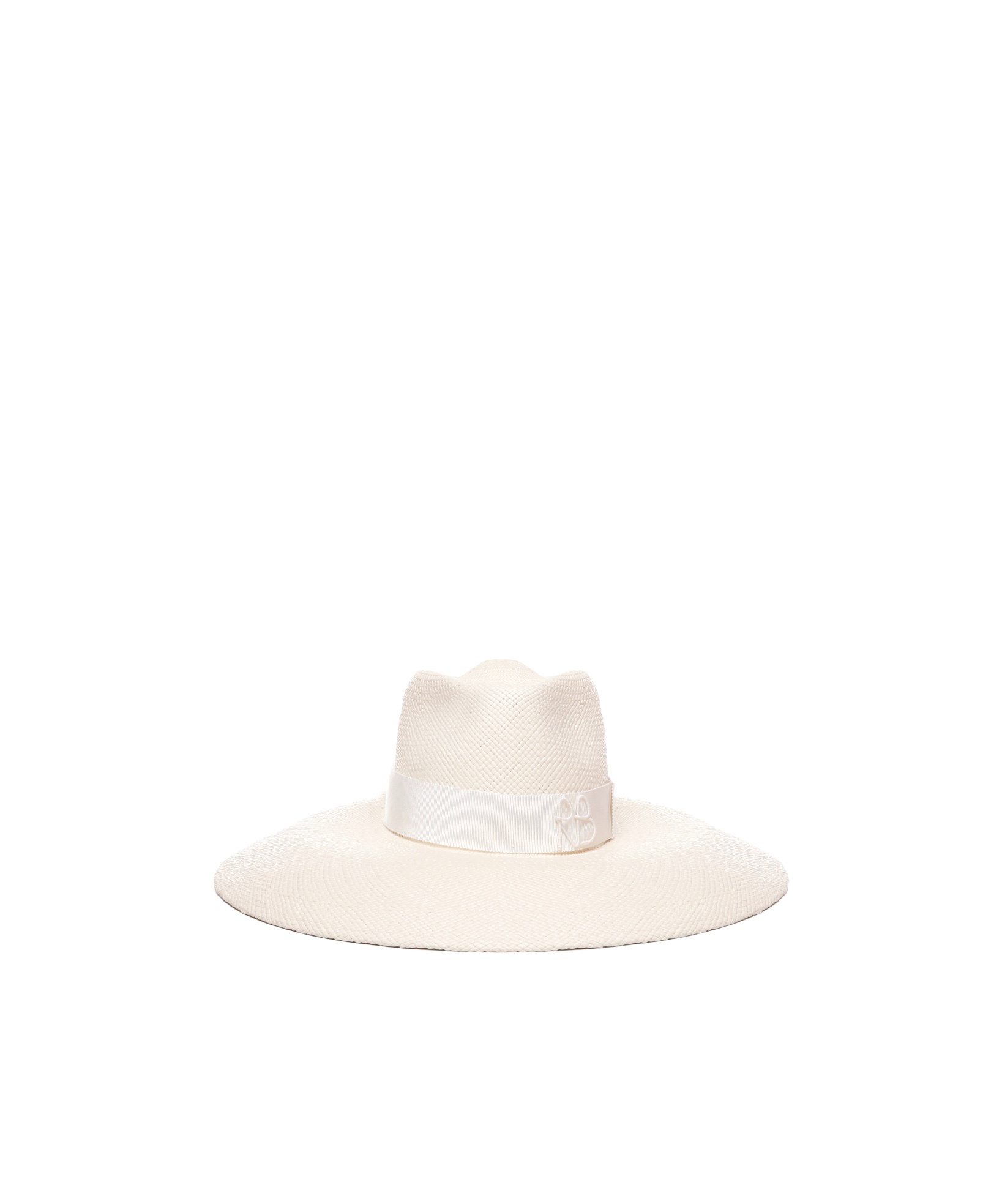 Ruslan Baginskiy Wide Brim Fedora Hat Embellished With Monogram In White