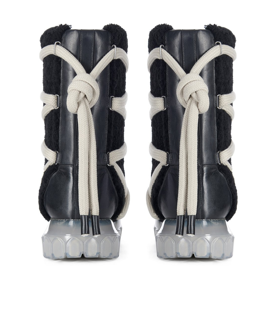 Rick Owens Lunar Tractor Calf-length Boots In Black