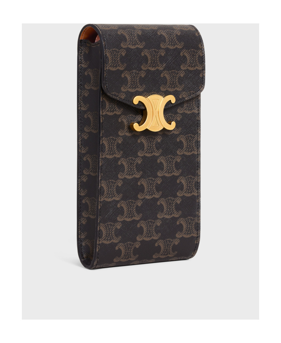 Celine Logo Shoulder Bag In Black