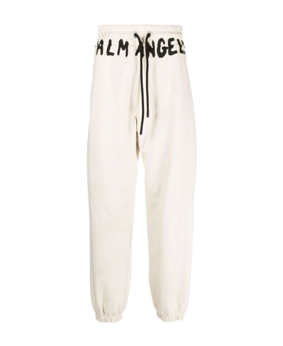 Palm Angels Logo-print Cotton Track Pants In White