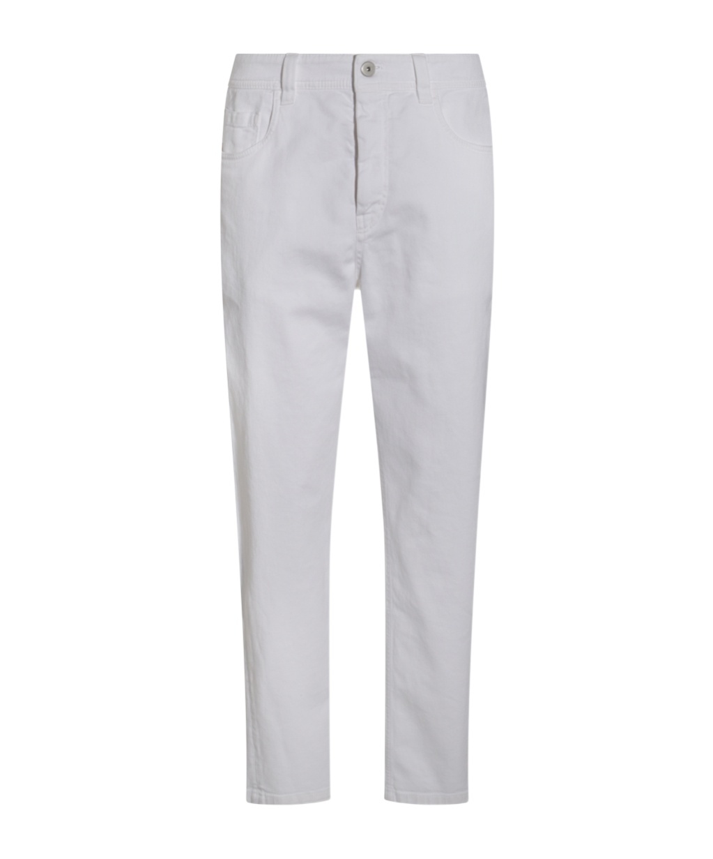 Brunello Cucinelli Belt-loop Jeans In White