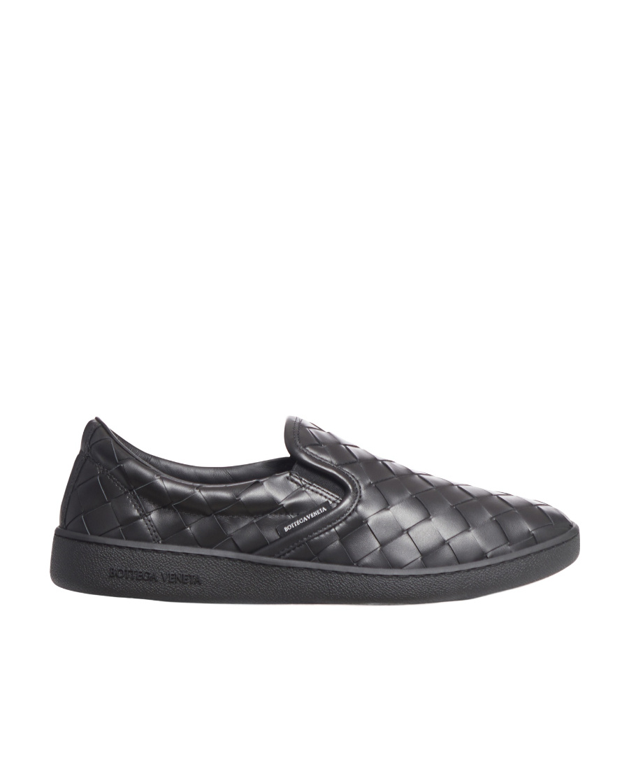 Bottega Veneta Sawyer Braided Slip On Sneakers Shoes In Black