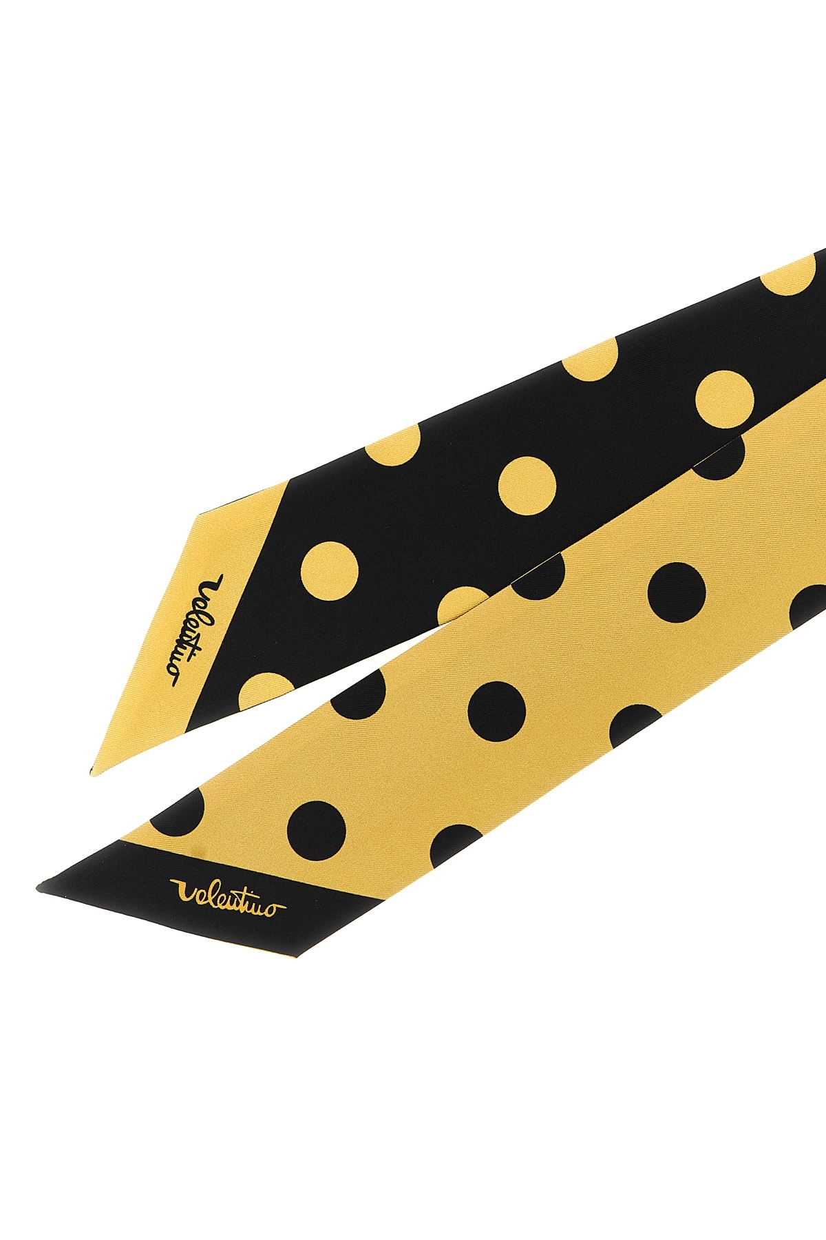 Valentino Yellow Bandeau Polka Dot Print Bandana Scarf In Yellow