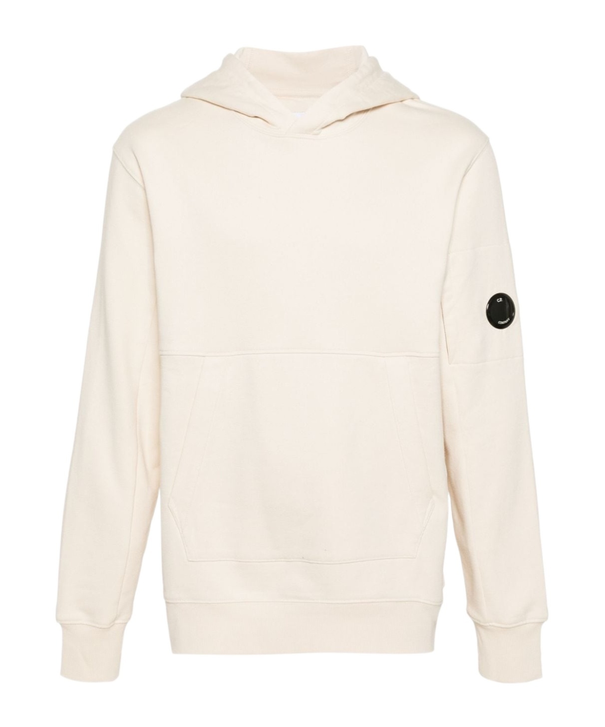 C.p. Company Diagonal Raised Lens-detail Hoodie In White