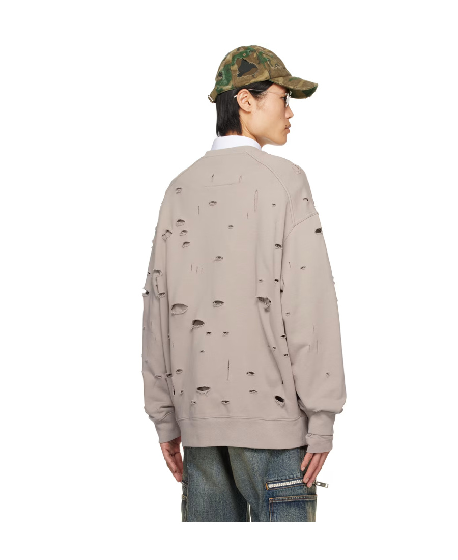 Givenchy Hollowed-out Hoodie In Gray