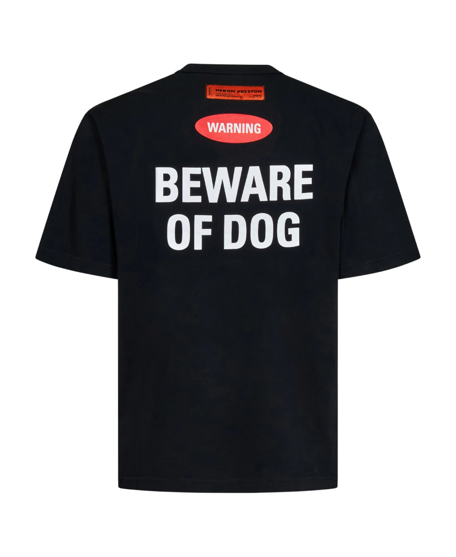 Heron Preston Beware Of Dog Printed T-shirt In Black