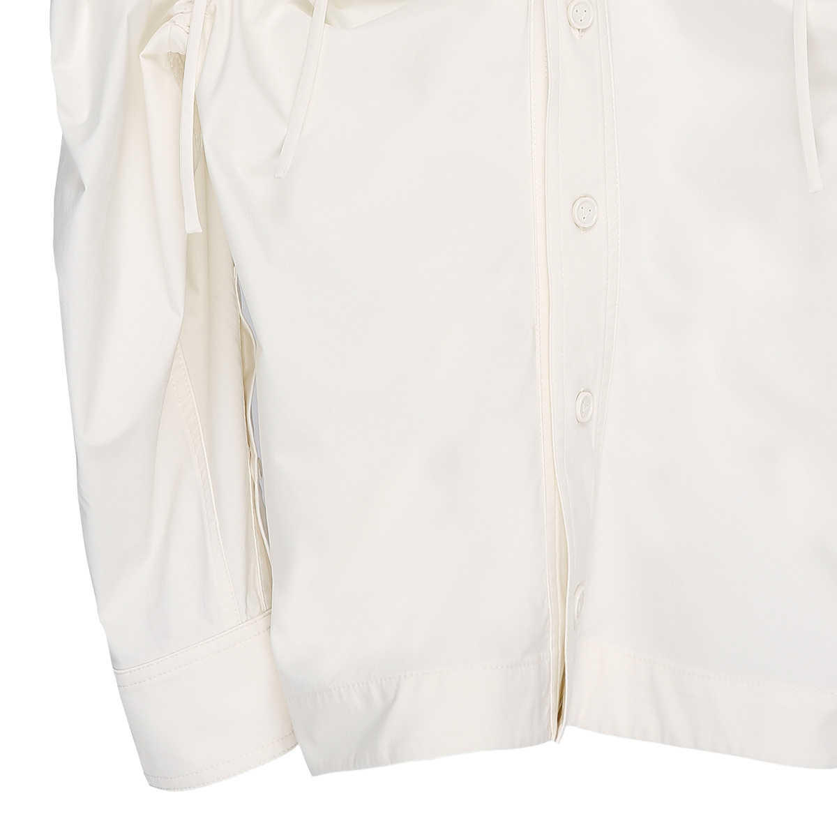 Bottega Veneta Tie-gathered Balloon Sleeve Shirt In White