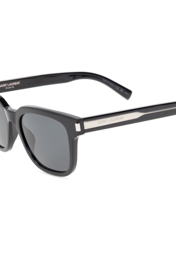 Saint Laurent Tinted Square Frame Sunglasses In Gray